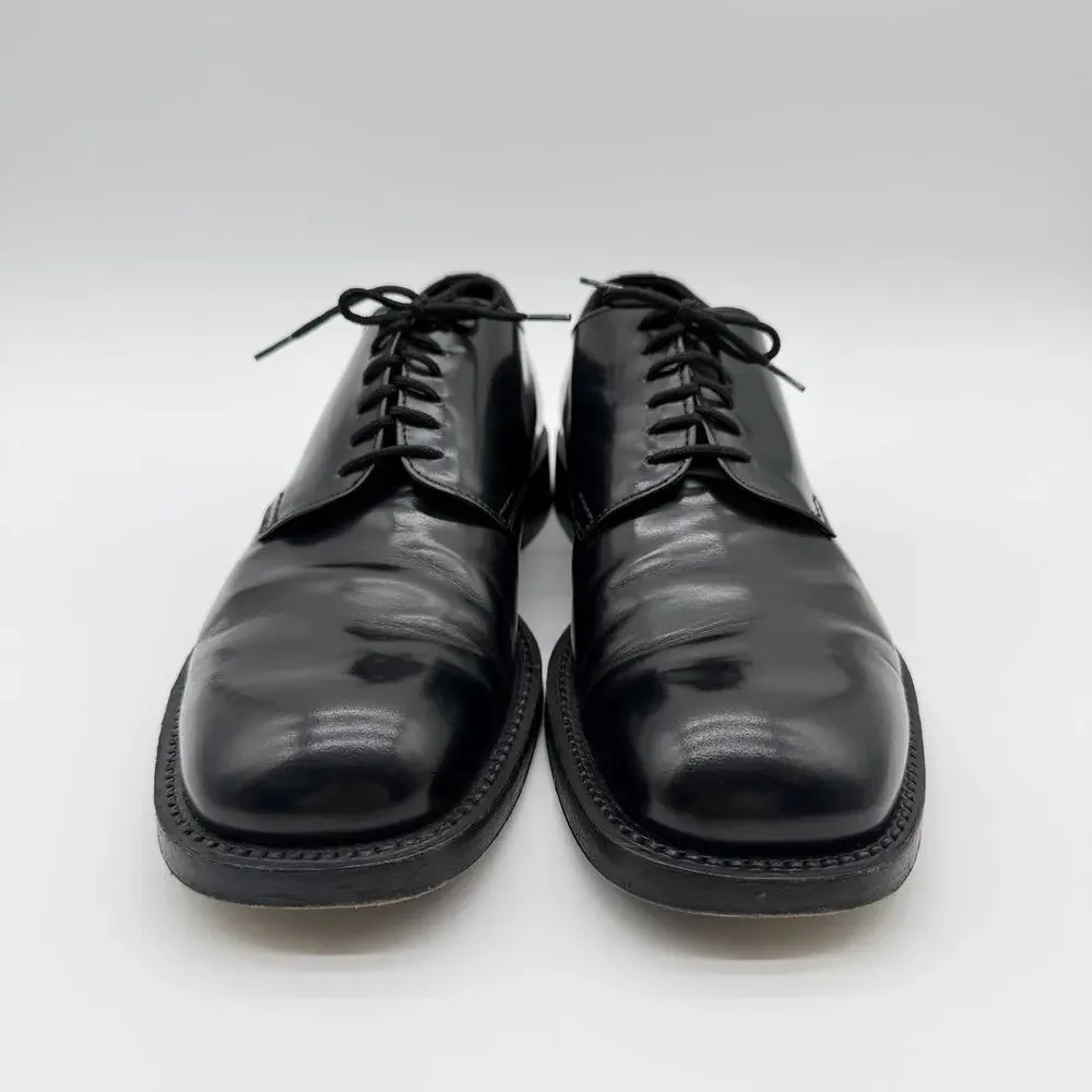 PRADA | Men’s Black Leather Derby Dress Shoes Square Toe Made in Italy 9